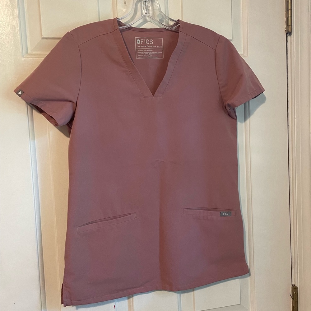 XXS FIGS Dusty Rose Scrub Top & Pants